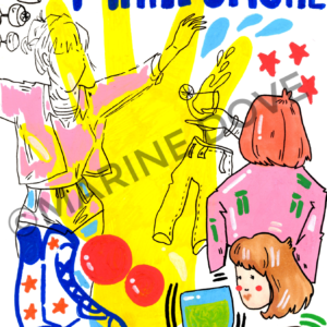 marine dove illustrations boutique en ligne e commerce dessin Affiche main jaune