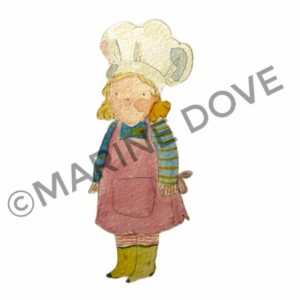 aquarelles enfantines llustrations boutique en ligne e commerce dessin illustration marine dove llustrations A5 affiche Cuisinière