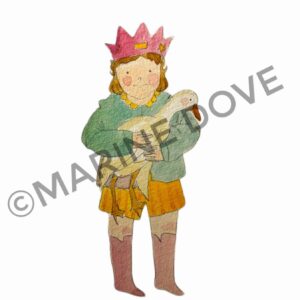 aquarelles enfantines llustrations boutique en ligne e commerce dessin illustration marine dove llustrations A5 affiche Princesse